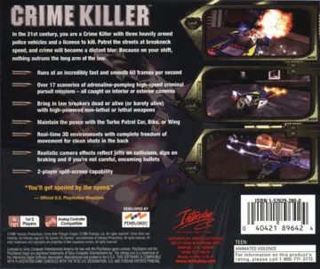 Crime Killer (US) box cover back